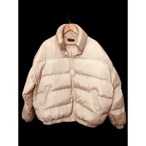 PRETTYLITTLETHING IVORY CREAM OVERSIZED LIGHTWEIGHT PUFFER JACKET XL